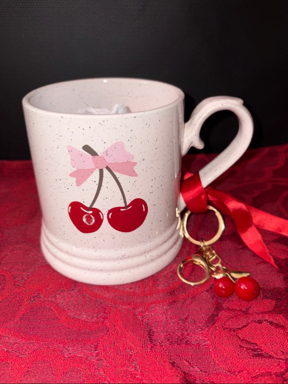 Bloom Pottery Ceramic Cherry Pink Coquette Mug